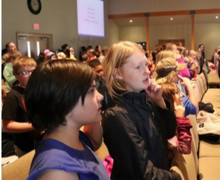 Retreat campers gather for worship time